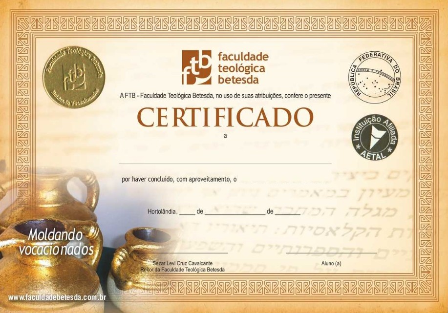Certificado de conclusão com selo dourado